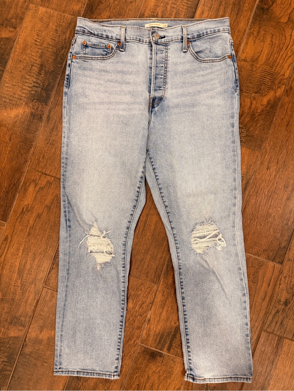 Light Wash Ripped Jeans - Wedgie Straight Fit